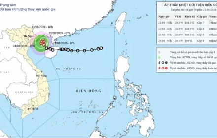 Áp thấp nhiệt đới quần thảo trên Vịnh Bắc Bộ, 6 tỉnh thành có mưa to nhất