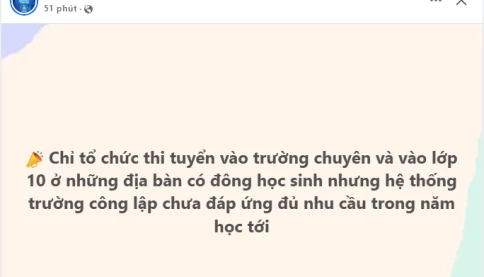 Các địa phương có thể không phải tổ chức thi vào 10