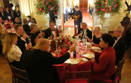 Quốc yến tại Nhà Trắng: Loạt tỷ phú Mỹ xuất hiện, rượu nâng ly của ông Trump và ông Tập gây chú ý