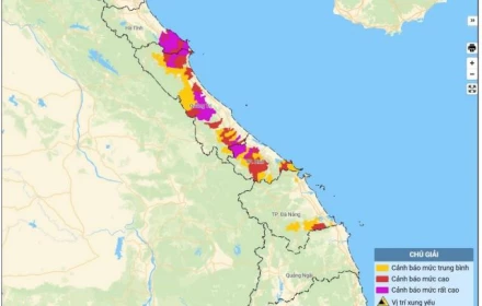 Mưa lớn tiếp tục dội xuống miền Trung, 4 tỉnh, thành được cảnh báo nguy cơ lũ quét, sạt lở trong 6 giờ tới