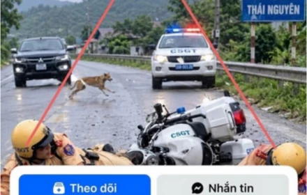 Sự thật hình ảnh 2 CSGT gặp tai nạn khi đang làm nhiệm vụ ở Thái Nguyên