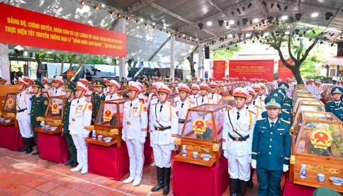 Thông tin về Lễ truy điệu, di chuyển và an táng 731 hài cốt liệt sĩ hy sinh trong Mậu Thân 1968 quy tập tại Công viên Lê Thị Riêng sáng mai 14/10
