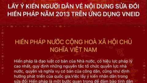 Hướng dẫn thực hiện góp ý sửa đổi, bổ sung một số điều của Hiến pháp trên VNeID