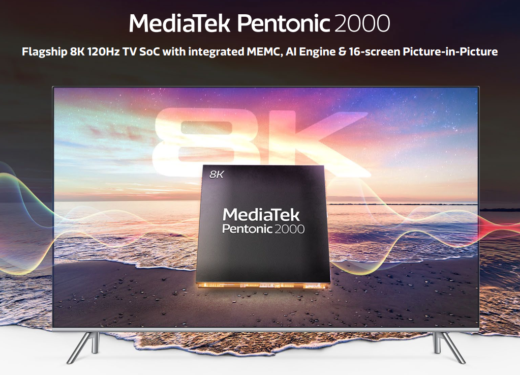 MediaTek Pentonic 2000 ra mắt: tuyên bố là chip TV nhanh nhất hiện nay, hỗ trợ 8K 120Hz và cả 5G, WiFi 6E 