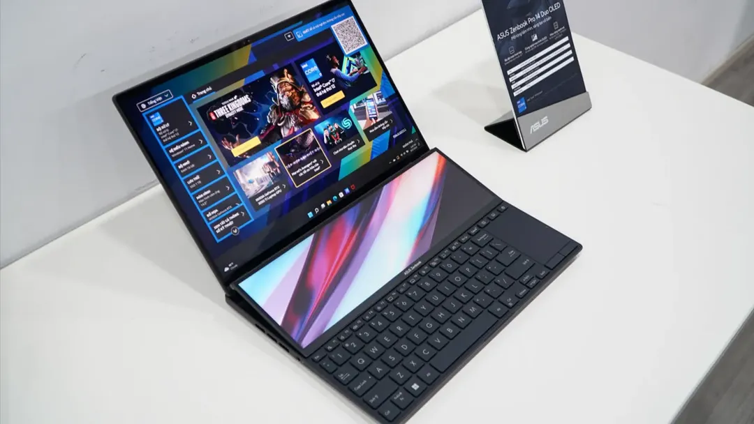 thumbnail - Cận cảnh ASUS Zenbook Pro 14 Duo OLED (UX8402): Laptop 2 màn hình cảm ứng 2.8K 120Hz “đặc dị”, cấu hình “không phải dạng vừa”