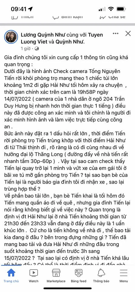 Vụ Hải Như mất tích mới nhất: Xuất hiện hình ảnh người yêu cũ ra khỏi phòng trọ vác theo một túi lớn đúng ngày Hải Như biến mất