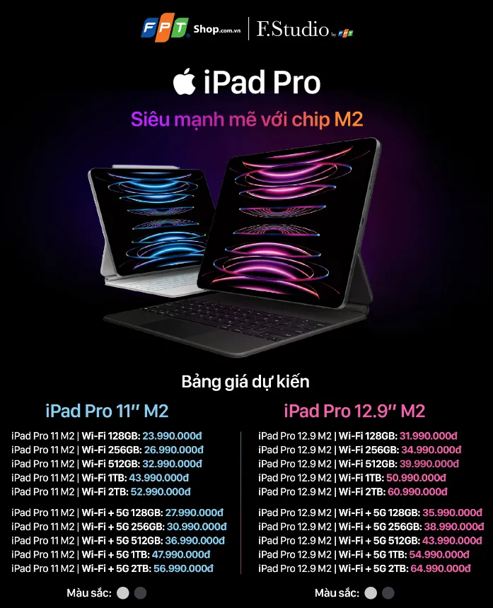 iPad Gen 10 và iPad Pro 2022 chính hãng có giá dự kiến từ 12,99 triệu đồng