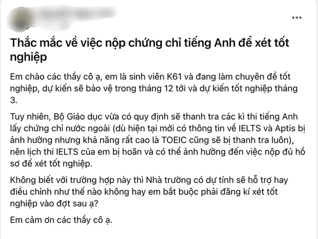 Hoãn thi IELTS vô thời hạn, học sinh lớp 12 bị ảnh hưởng nhất, chưa biết sắp tới xét tuyển đại học thế nào