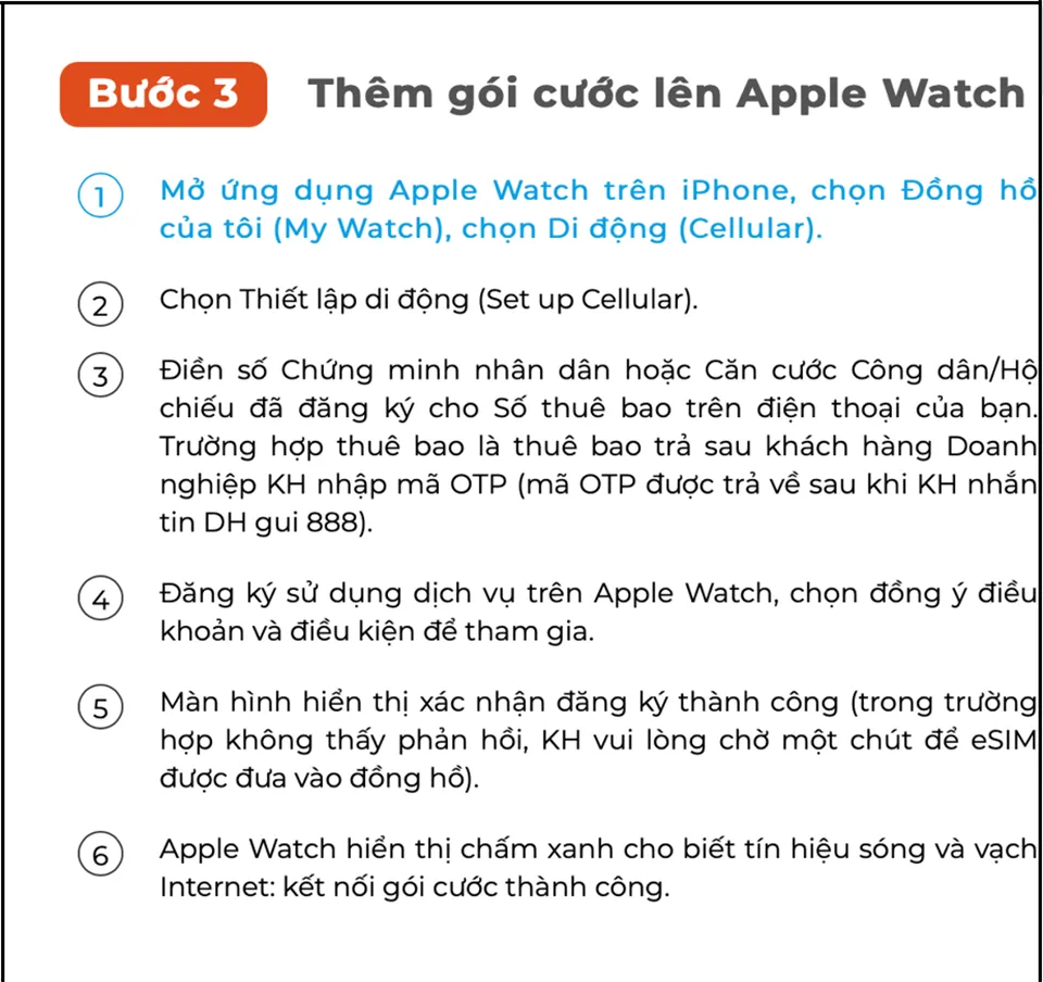 VinaPhone chính thức cung cấp dịch vụ eSIM trên Apple Watch