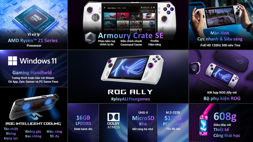 Máy chơi game cầm tay ROG Ally mở Pre-Order tại Việt Nam, giá 17.990.000 đồng