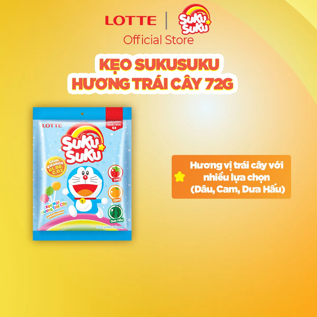 [Lazada sale 6/11] Kẹo SukuSuku hương trái cây: Món ăn vặt bổ dưỡng cho trẻ nhỏ