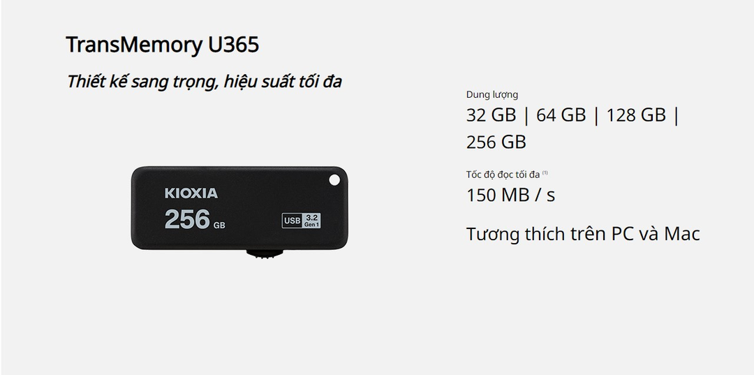 [Black Friday mua gì] USB KIOXIA U365 32GB giá chỉ 170 cành nhỏ gọn, tốc độ cao