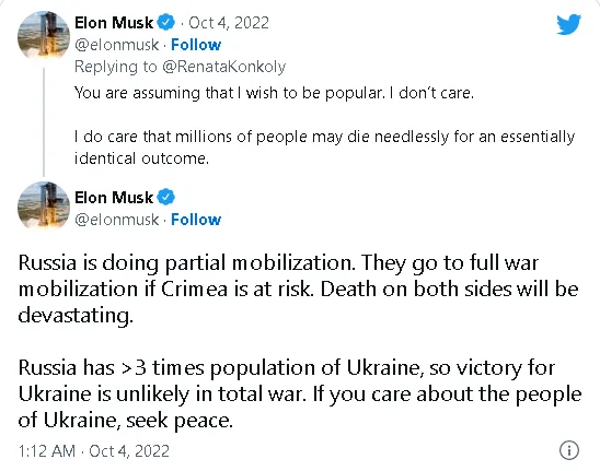 Elon Musk kêu gọi Ukraine nhượng bộ Nga, Zelensky phản ứng như thế nào?