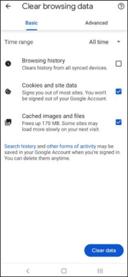 Một việc mọi người dùng Android nên làm: xóa cookie, bộ nhớ cache trình duyệt