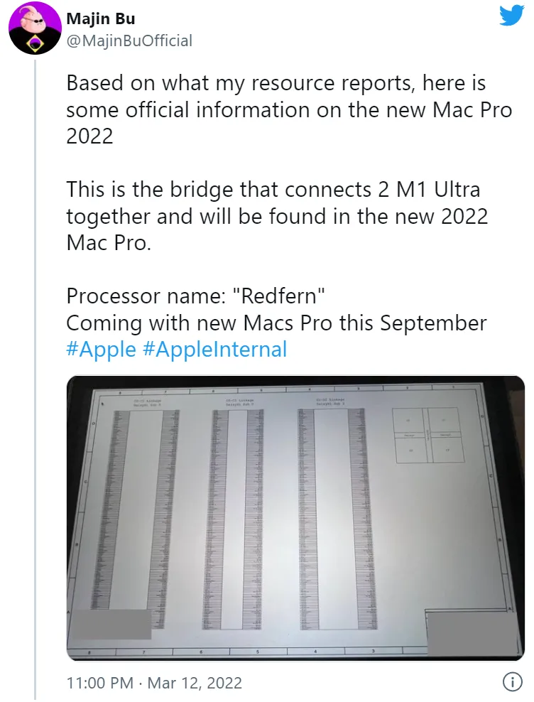 Mac Pro 2022 có thể kết hợp 2 con chip M1 Ultra thành 1 bộ xử lý duy nhất