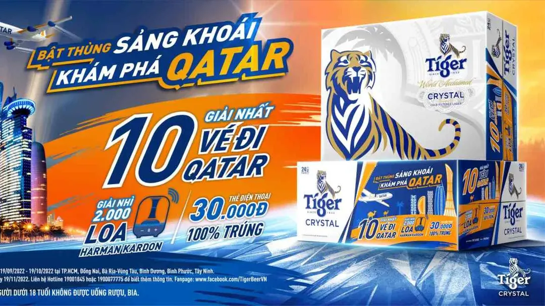 thumbnail - Tiger Crystal tung ưu đãi “Bật thùng sảng khoái, khám phá Qatar” với tổng giải thưởng tới hàng chục tỷ đồng