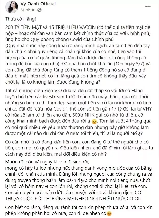 Lật lại những status có thể khiến Vy Oanh bị công an triệu tập sau khi con trai bà Phương Hằng có đơn kiện