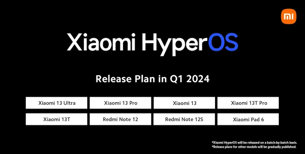 Xiaomi chính thức công bố danh sách những điện thoại đầu tiên được nâng cấp lên HyperOS