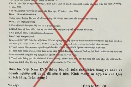 EVN cảnh báo về văn bản giả mạo thu tiền điện, người dân tuyệt đối không làm theo để tránh bị lừa đảo