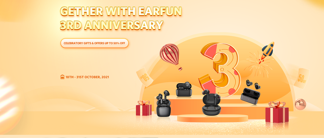 EarFun giảm giá mạnh tai nghe true wireless, loa bluetooth nhân dịp sinh nhật 3 tuổi