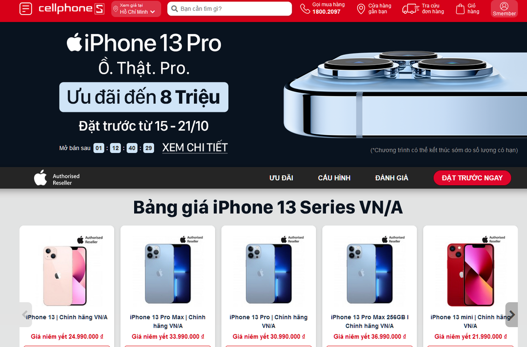 Giá iPhone 13 chính hãng VN/A ở đâu rẻ nhất?