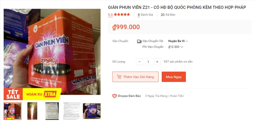 Người dân khó mua được pháo hoa Z121 đúng giá