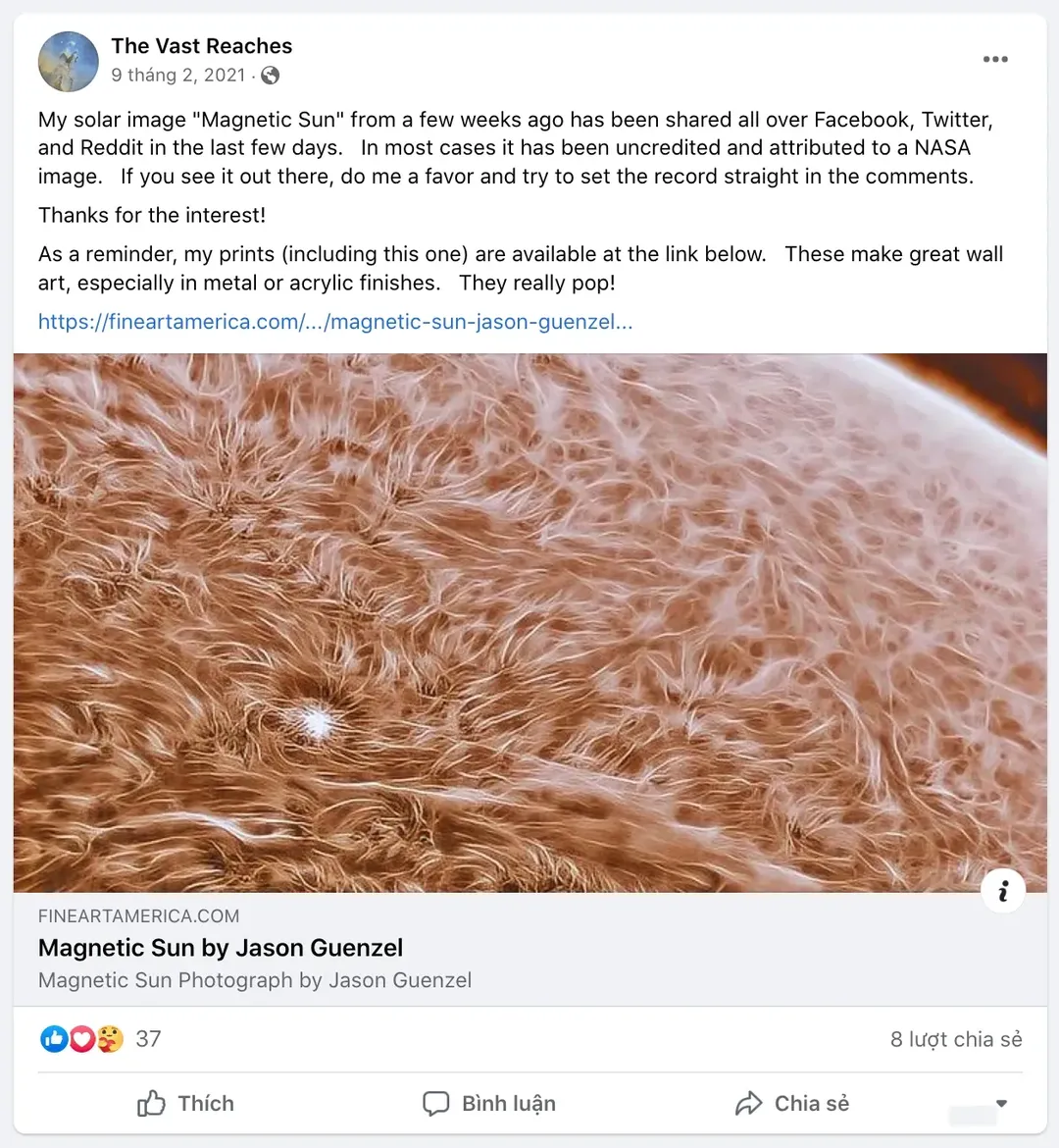 Sự thật về bức ảnh từ trường Mặt Trời đang lan truyền trên mạng xã hội