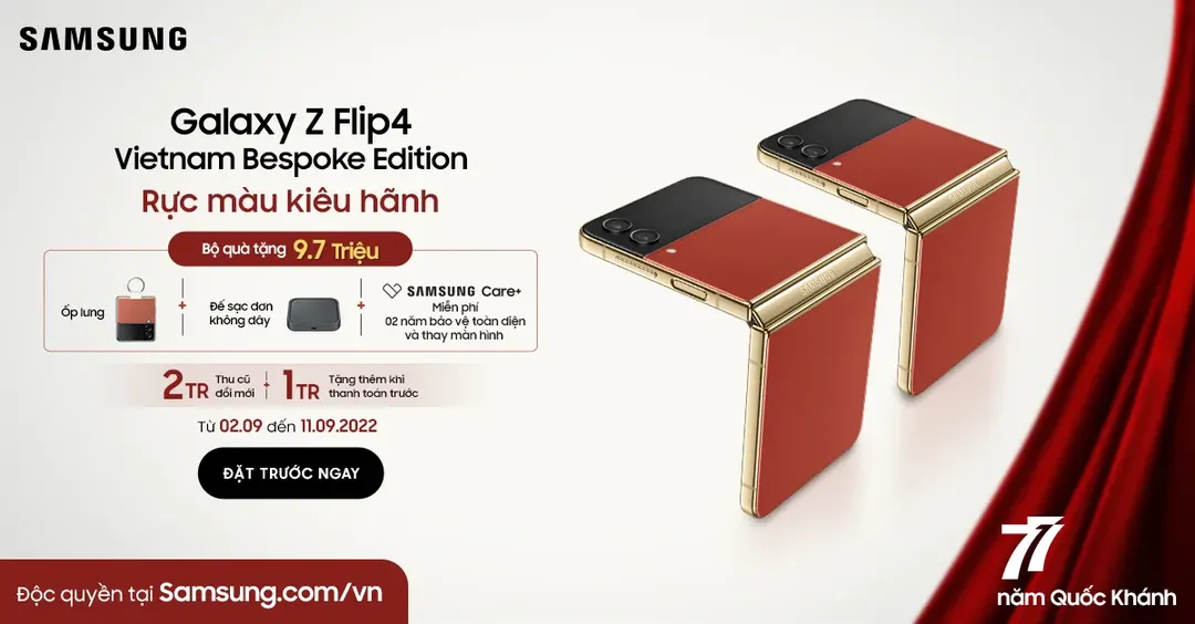 Galaxy Z Flip4 có phiên bản Việt Nam, màu đỏ quốc kỳ, giới hạn 200 chiếc