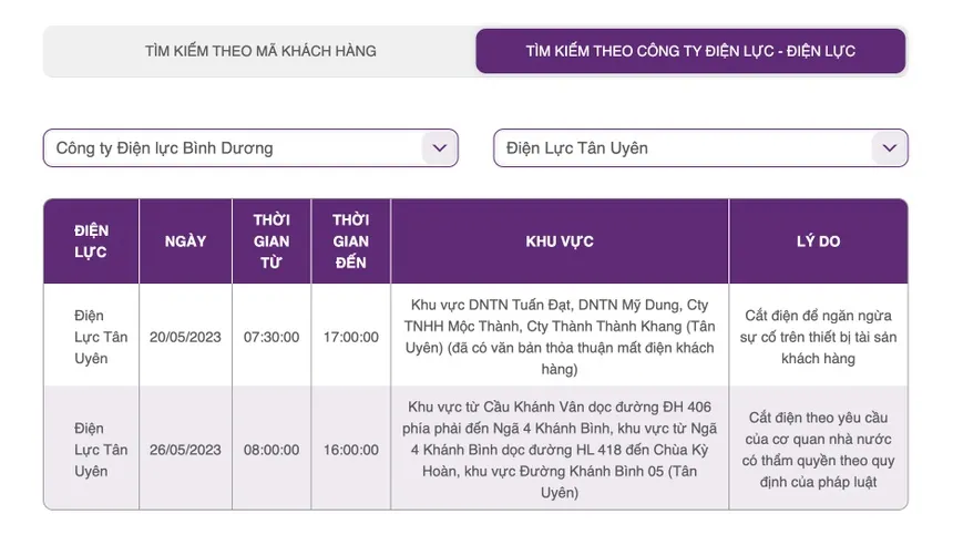 3 cách tra cứu lịch cắt điện trên Internet