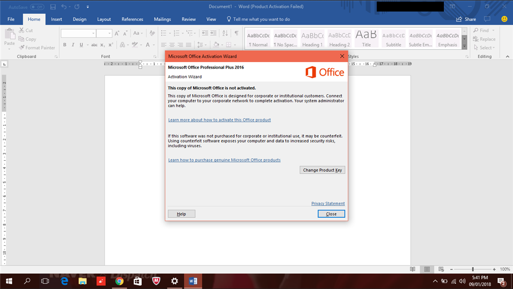 Lỗi Product activation failed và cách khắc phục nhanh nhất trong Microsoft Word