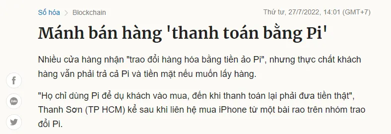 Ứng dụng VnExpress bị đánh giá 1 sao trong một đêm sau khi đăng bài liên quan đến Pi Network (Cập nhật)