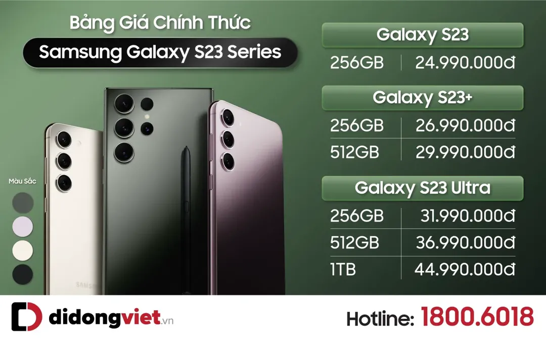 Galaxy S23 series giá chính hãng tại Việt Nam từ 24,99 triệu đồng, bộ quà hơn 7 triệu đồng khi đặt trước