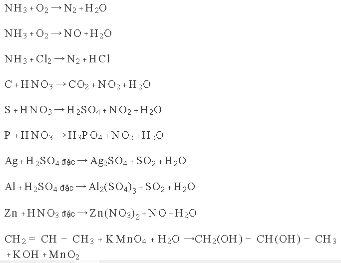 Các dạng bài tập về Phản ứng oxi hóa - khử