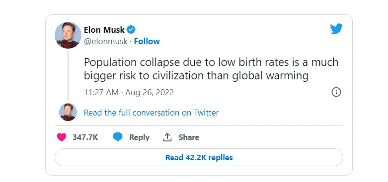 Tỉ lệ sinh của Trung Quốc giảm lần đầu tiên sau 60 năm, Elon Musk nói gì?