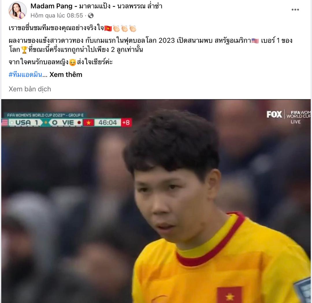 Madam Pang nói gì về trận thua của tuyển nữ Việt Nam?