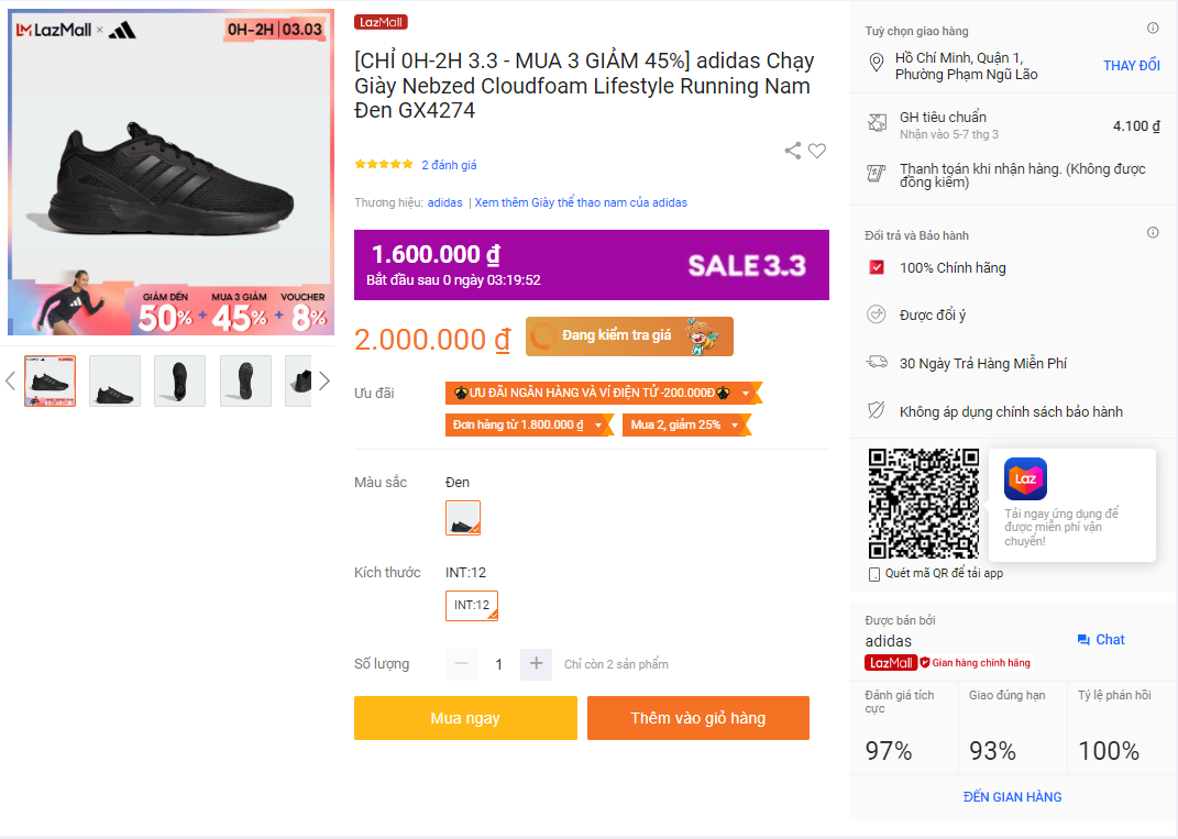 Chấn Động Siêu Sale 3/3: Adidas sale khủng cùng Lazada, giảm giá đến 45%!