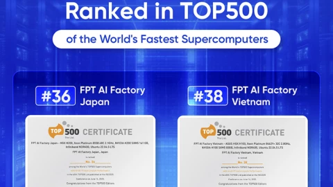 Hai nhà máy AI của FPT lọt top 500 siêu máy tính thế giới