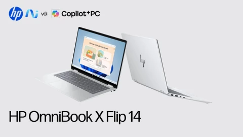 HP OmniBook X Flip 14: Laptop chuẩn Copilot+ PC với AI mạnh mẽ, thiết kế linh hoạt cho người dùng hiện đại