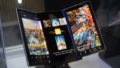 Samsung vừa để lộ thiết kế điện thoại gập ba