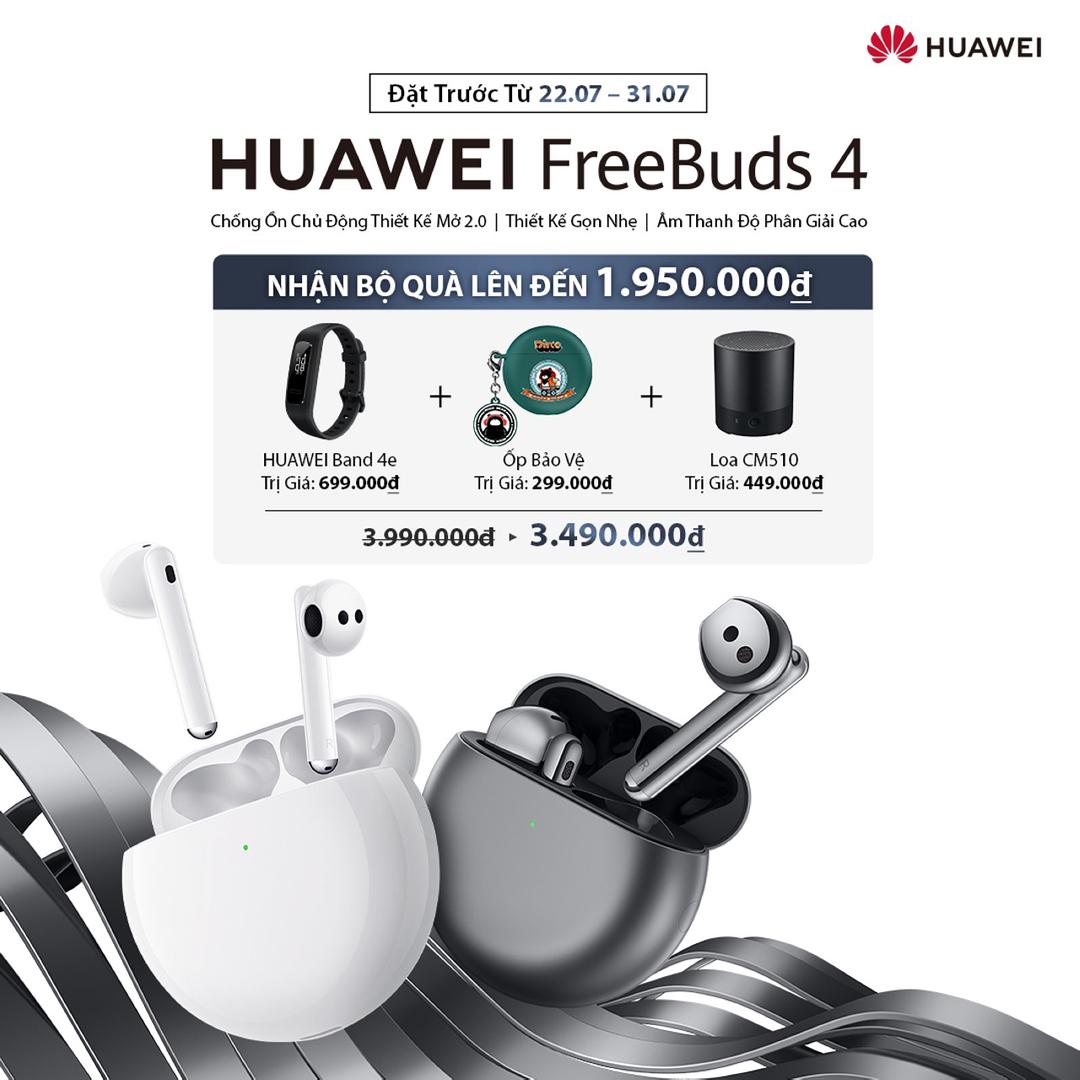 Huawei FreeBuds 4 ra mắt tại Việt Nam: TWS earbud có ANC, kết nối kép, giá 3,99 triệu đồng