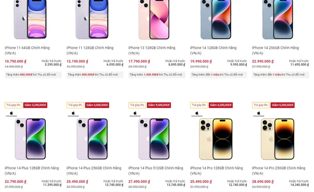 Giá iPhone cắm đầu lao dốc, iPhone 14 khiến người dùng ngã ngửa vì mất giá quá nhanh