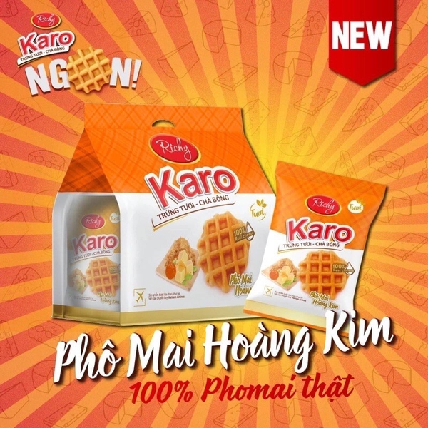 [Lazada siêu sale 12/12] Bánh Karo vị Phô Mai Hoàng Kim trứng tươi vừa ngon, vừa giàu chất dinh dưỡng