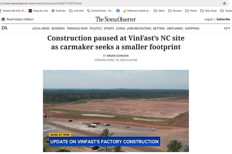 Hiện trạng nhà máy VinFast tại Mỹ sau 9 tháng khởi công