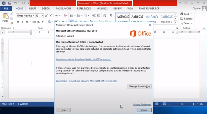 Lỗi Product activation failed và cách khắc phục nhanh nhất trong Microsoft Word 