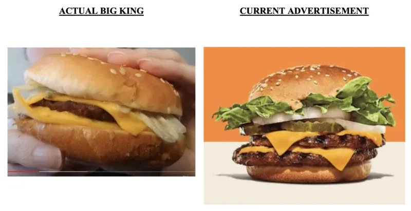 Chuỗi thức ăn nhanh Burger King bị kiện vì ảnh quảng cáo quá khác thực tế