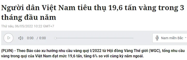 Chu choa! Người Việt đã tiêu thụ 19,6 tấn vàng trong 3 tháng đầu năm!