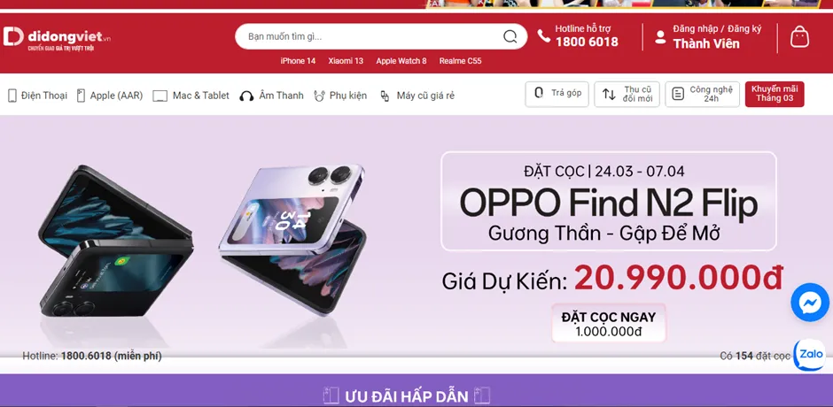OPPO Find N2 Flip chưa ra mắt tại Việt Nam đã bắt đầu nhận đặt trước, ưu đãi đến 5 triệu đồng