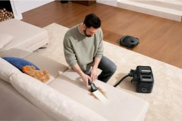 Độc lạ eufy Omni E28: Robot 3 trong 1 đầu tiên trên thế giới, tích hợp cả máy hút bụi, giặt thẳm, giặt ghế sofa cầm tay vào trạm sạc