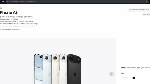 Đã có giá bán iPhone Air tại Việt Nam chính thức từ Apple
