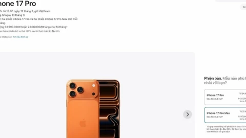 Giá bán iPhone 17 Pro và giá bán iPhone 17 Pro Max tại Việt Nam chính thức từ Apple, cao nhất gần 64 triệu đồng